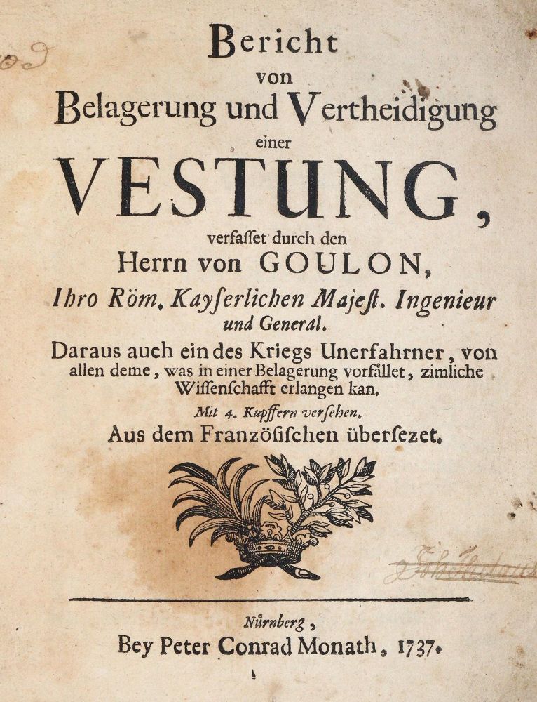 Große Abbildung Nr.1: 144-72 Goulon,C.A.v.: (Alte Drucke, Handschriften und Theologie)