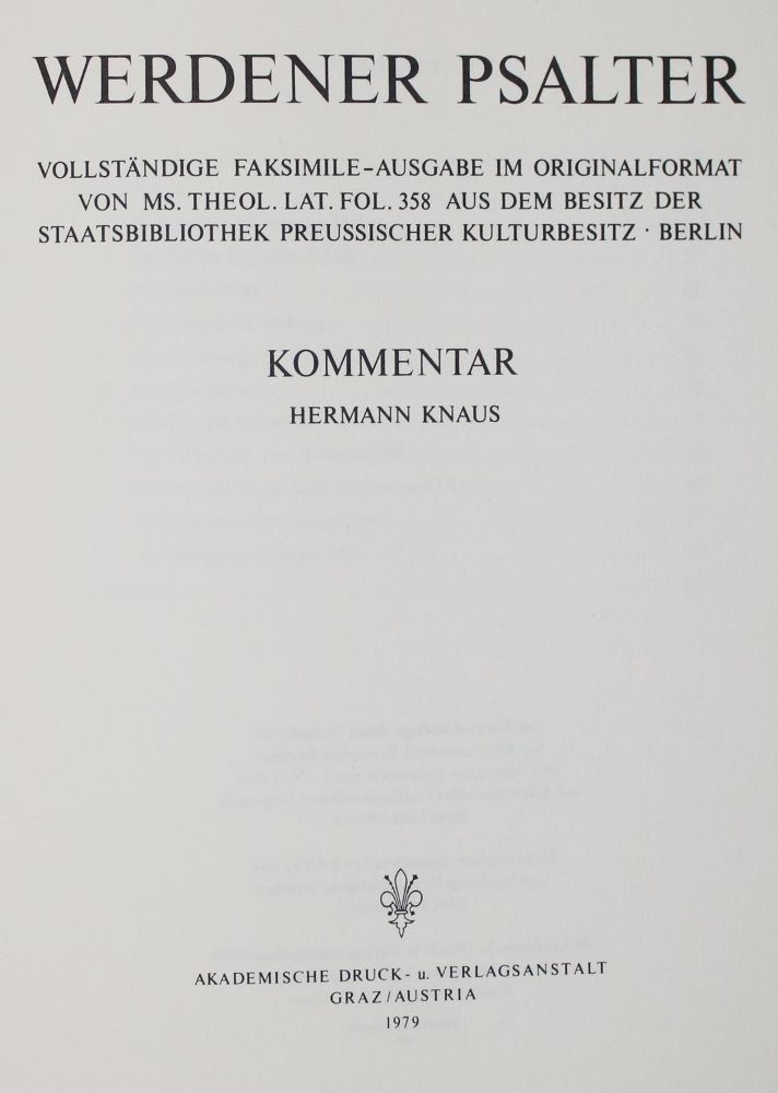 Große Abbildung Nr.3: 144-747 Werdener Psalter.: (Faksimile)