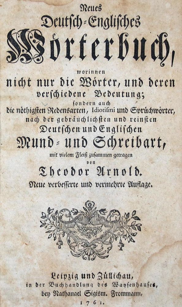 Große Abbildung Nr.1: 144-752 Arnold,T.: (Lexika - Wörterbücher - Sprachwissenschaften)