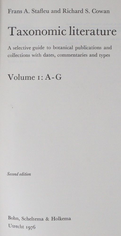 Große Abbildung Nr.1: 144-774 Stafleu,F.A. u. R.S.Cowan.: (Bibliographie und Buchwesen)