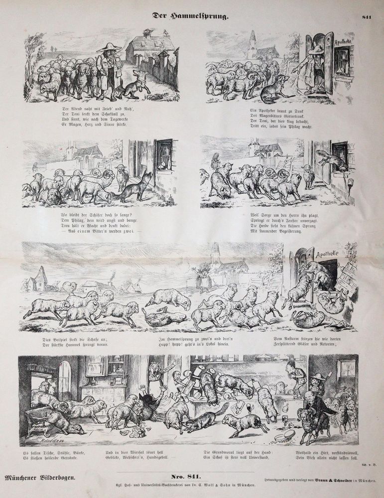 Große Abbildung Nr.1: 144-844 Münchener Bilderbogen.: (Bilderbogen)