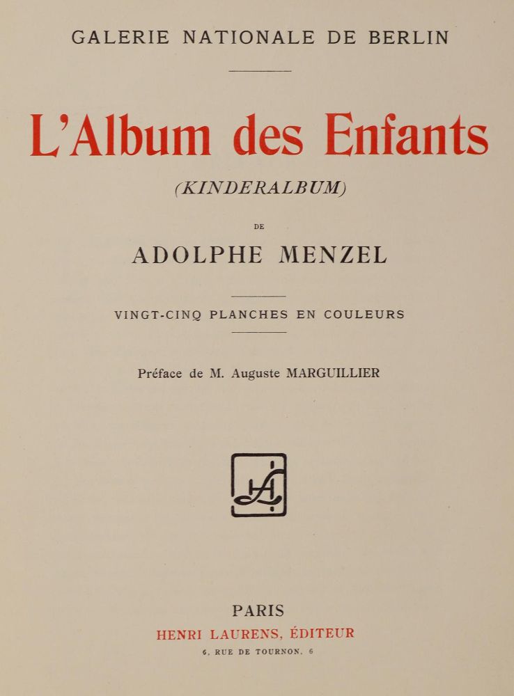 Große Abbildung Nr.1: 144-893 Menzel,A.: (Kinder- und Jugendbücher)