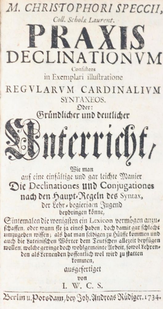 Große Abbildung Nr.1: 144-907 Speccius,C.: (Pädagogik)