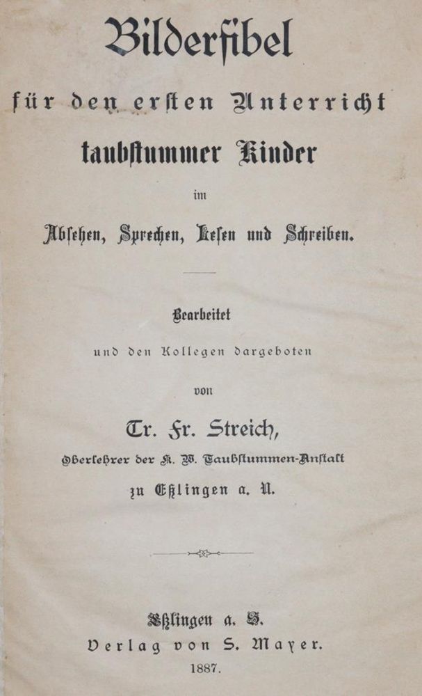 Große Abbildung Nr.1: 144-909 Bilderfibel: (Pädagogik, Taubstummenwesen)