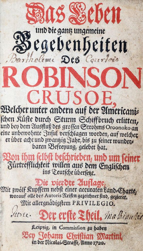 Große Abbildung Nr.1: 144-921 (Defoe,D.): (Robinsonaden)
