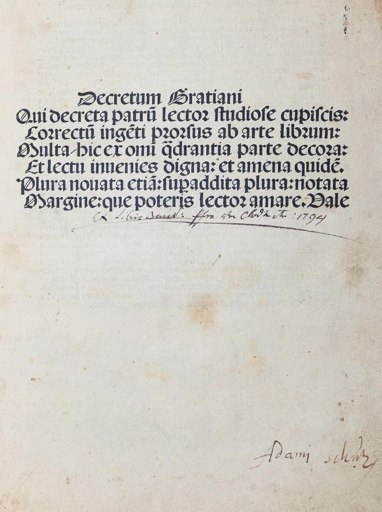 Große Abbildung Nr.4: 144-93 Gratianus.: (Inkunabeln)
