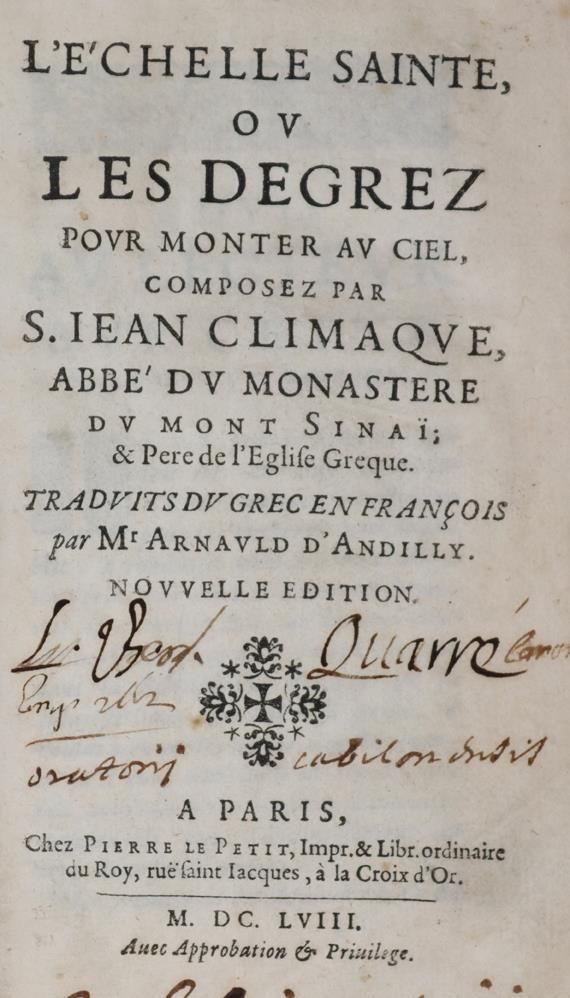 Große Abbildung Nr.1: 144-97 Jean Climaque.: (Alte Drucke, Handschriften und Theologie)