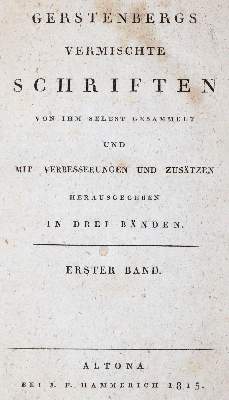 Bild Nr.1: 144-1003 Gerstenberg,(H.W.v.).: (Literatur und illustrierte Bücher bis 19.Jahrhundert)