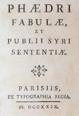 Bild Nr.1: 144-1055 Phaedrus.: (Literatur und illustrierte Bücher bis 19.Jahrhundert)