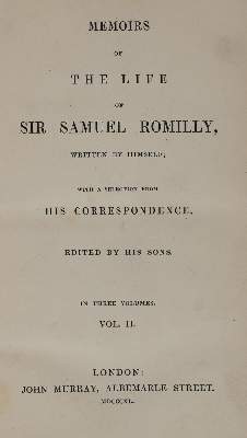 Bild Nr.3: 144-1063 Romilly,S.: (Literatur und illustrierte Bücher bis 19.Jahrhundert)