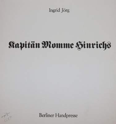 Bild Nr.1: 144-1109 Jörg,I.: (Berliner Handpresse)