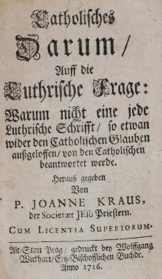 Bild Nr.3: 144-111 Kraus,J.: (Alte Drucke, Handschriften und Theologie)