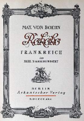 Bild Nr.1: 144-1112 Boehn,M.v.: (Literatur und illustrierte Bücher 20.Jahrhundert - Alte Literatur in modernen Ausgaben)
