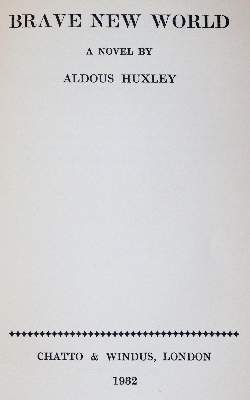 Bild Nr.1: 144-1186 Huxley,A.: (Literatur und illustrierte Bücher 20.Jahrhundert - Alte Literatur in modernen Ausgaben)