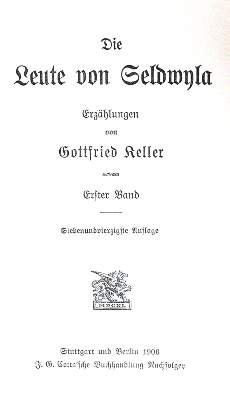 Bild Nr.1: 144-1200 Keller,G.: (Literatur und illustrierte Bücher 20.Jahrhundert - Alte Literatur in modernen Ausgaben)