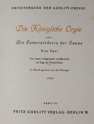 Bild Nr.1: 144-1203 Königliche Orgie, Die,: (Literatur und illustrierte Bücher 20.Jahrhundert - Alte Literatur in modernen Ausgaben)