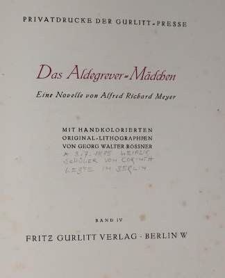 Bild Nr.1: 144-1223 Meyer,A.R.: (Literatur und illustrierte Bücher 20.Jahrhundert - Alte Literatur in modernen Ausgaben)