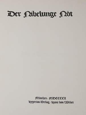 Bild Nr.1: 144-1230 Nibelunge Not, Der.: (Literatur und illustrierte Bücher 20.Jahrhundert - Alte Literatur in modernen Ausgaben)
