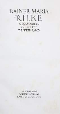 Bild Nr.2: 144-1260 Rilke,R.M.: (Literatur und illustrierte Bücher 20.Jahrhundert - Alte Literatur in modernen Ausgaben)