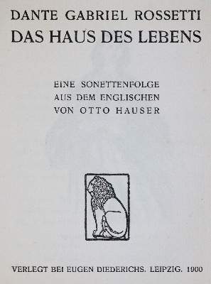 Bild Nr.1: 144-1266 Rossetti,D.G.: (Literatur und illustrierte Bücher 20.Jahrhundert - Alte Literatur in modernen Ausgaben)