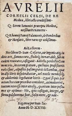 Bild Nr.1: 144-130 Celsus,A.C.: (Medizin)