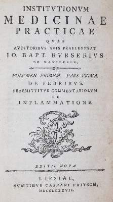 Bild Nr.1: 144-1350 Burserius de Kanilfeld,J.B. (d.i. G.B.Borsieri).: (Medizin)