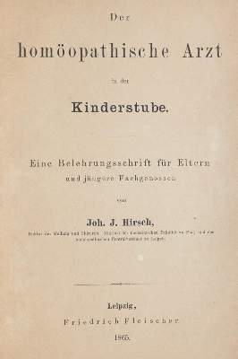 Bild Nr.1: 144-1388 Hirsch,J.J.: (Medizin, Homöopathie)