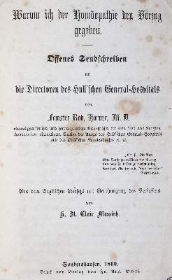 Bild Nr.1: 144-1390 Horner,F.R.: (Medizin, Homöopathie)