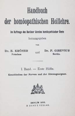 Bild Nr.1: 144-1391 Kröner,E. u. F.Gisevius (Hrsg.).: (Medizin, Homöopathie)