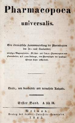 Bild Nr.1: 144-1416 Pharmacopoea universalis.: (Medizin, Pharmazie)