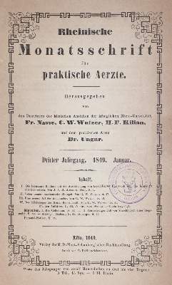 Bild Nr.1: 144-1423 Rheinische Monatsschrift für praktische Aerzte.: (Medizin)