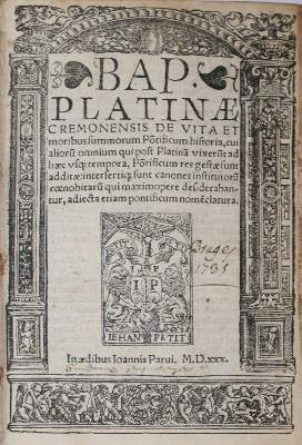 Bild Nr.1: 144-146 Platina,B.: (Alte Drucke, Handschriften und Theologie)