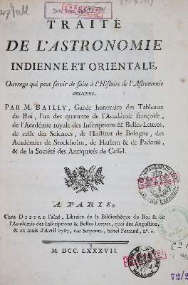 Bild Nr.1: 144-1491 Bailly,(J.S.).: (Verschiedene Gebiete - Varia, Astronomie)