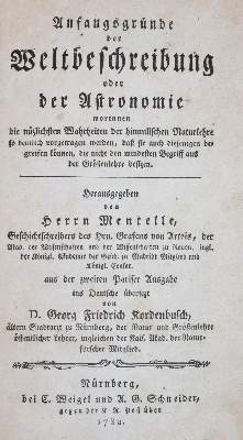 Bild Nr.1: 144-1497 Mentelle,(E.).: (Verschiedene Gebiete - Varia, Astronomie)