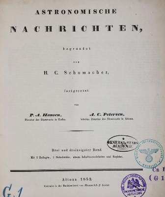 Bild Nr.2: 144-1502 Schumacher,H.C. (Hrsg.).: (Verschiedene Gebiete - Varia, Astronomie)