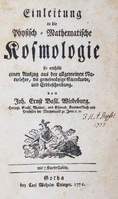 Bild Nr.1: 144-1505 Wiedeburg,J.E.B.: (Verschiedene Gebiete - Varia, Astronomie)