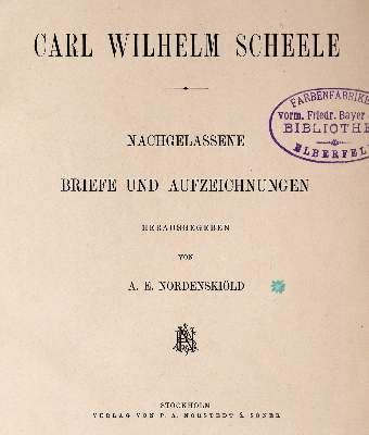 Bild Nr.1: 144-1523 Scheele,C.W.: (Verschiedene Gebiete - Varia, Chemie)