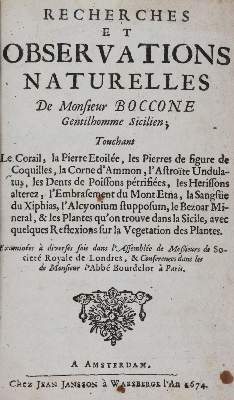 Bild Nr.1: 144-1540 Boccone,P.: (Verschiedene Gebiete - Varia, Geologie - Mineralogie u. Paläontologie)