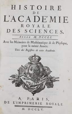 Bild Nr.1: 144-1550 Histoire de l'academie royale des sciences.: (Verschiedene Gebiete - Varia)