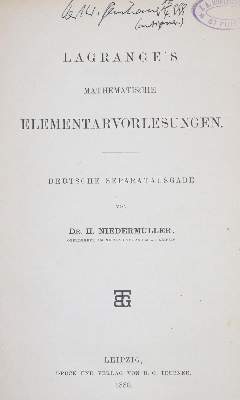 Bild Nr.1: 144-1565 Bolyai,J.: (Verschiedene Gebiete - Varia, Mathematik)