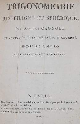 Bild Nr.1: 144-1569 Cagnoli,A.: (Verschiedene Gebiete - Varia, Mathematik)