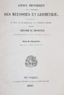 Bild Nr.1: 144-1570 Chasles,M.: (Verschiedene Gebiete - Varia, Mathematik)