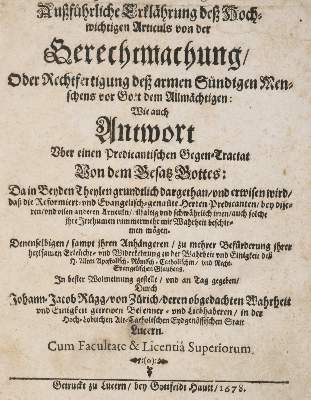 Bild Nr.1: 144-158 Rüegg,J.J.: (Alte Drucke, Handschriften und Theologie)