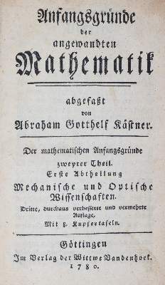 Bild Nr.1: 144-1585 Kästner,A.G.: (Verschiedene Gebiete - Varia, Mathematik)