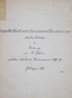 Bild Nr.2: 144-1586 Klein,F.: (Verschiedene Gebiete - Varia, Mathematik)
