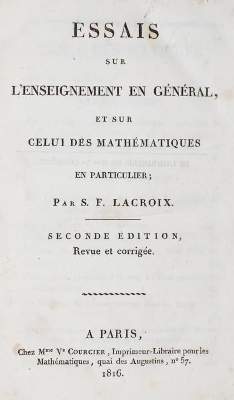 Bild Nr.1: 144-1588 Lacroix,S.F.: (Verschiedene Gebiete - Varia, Mathematik)