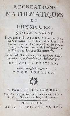 Bild Nr.1: 144-1596 Ozanam,(J.).: (Verschiedene Gebiete - Varia, Mathematik)