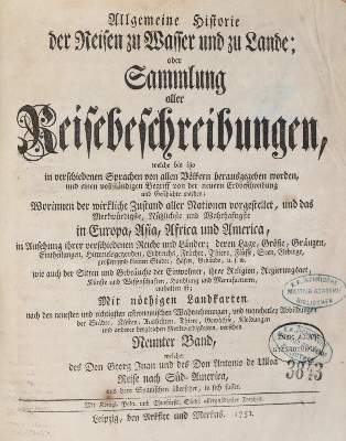 Bild Nr.1: 144-1684 Allgemeine Historie der Reisen: (Amerika)