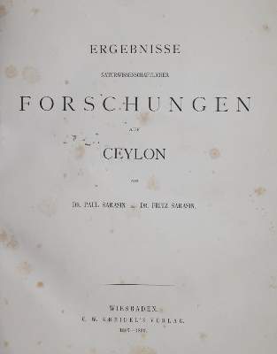 Bild Nr.1: 144-1743 Sarasin,P. u. F.: (Asien, Sri Lanka)