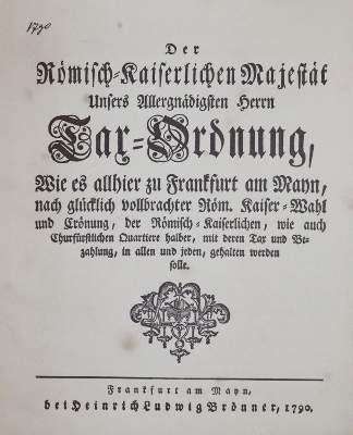 Bild Nr.1: 144-1801 Tax-Ordnung,: (Deutschland, Frankfurt/Main)
